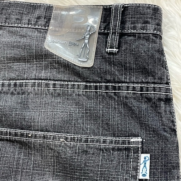 VTG Jeanuin Bleu Loose Baggy Acid Wash Jeans Gray Denim 40x34 (41x33) Y2K - Picture 10 of 13